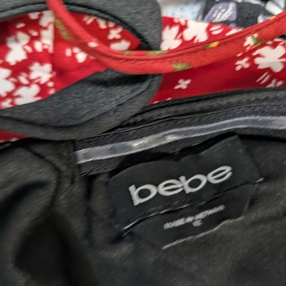 ⭐Bebe Black Asymmetrical Tie Front Cocktail Dress - Picture 4 of 4